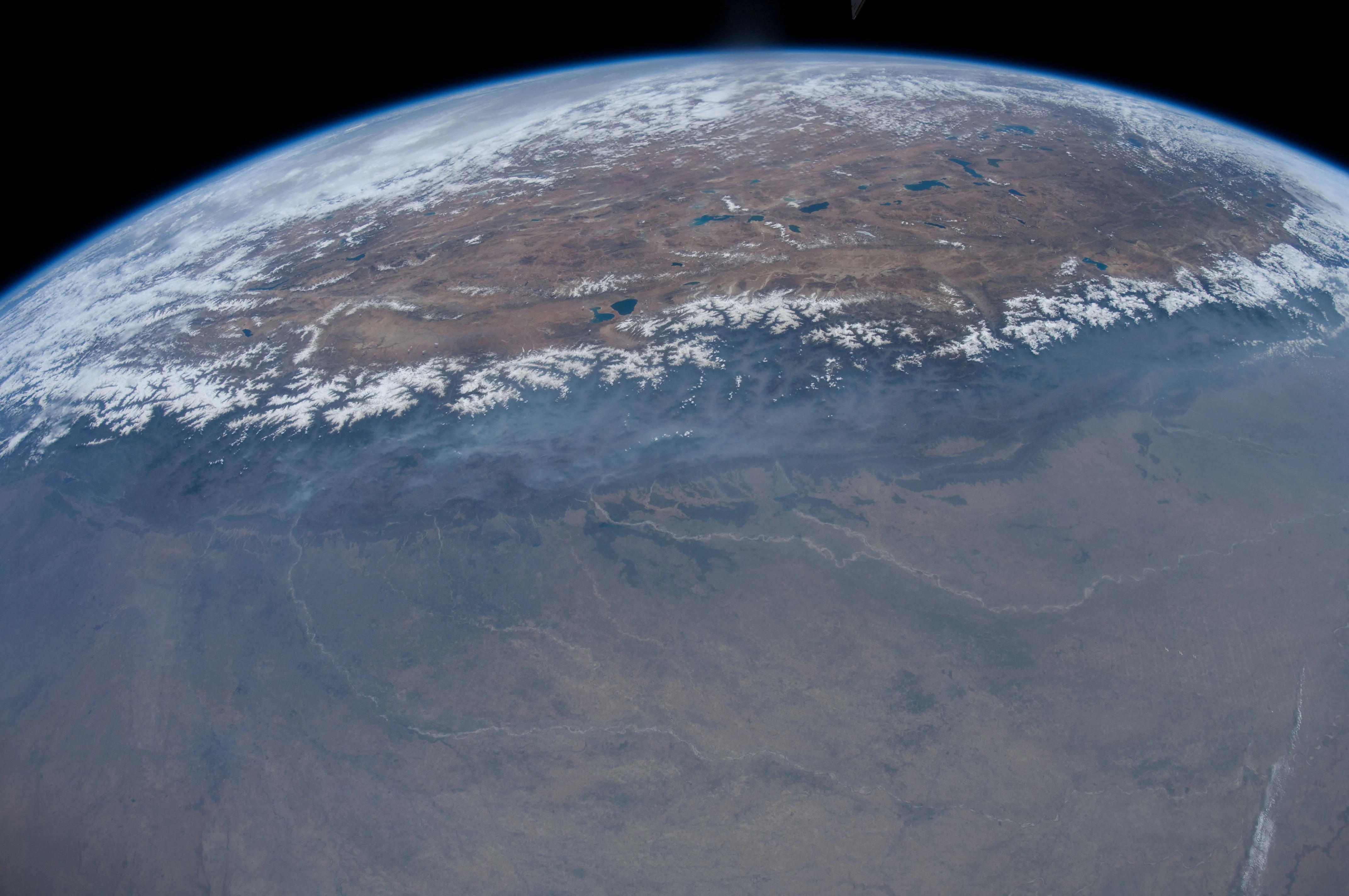The Himalayan arc and Tibetan Plateau seen from the International Space Station